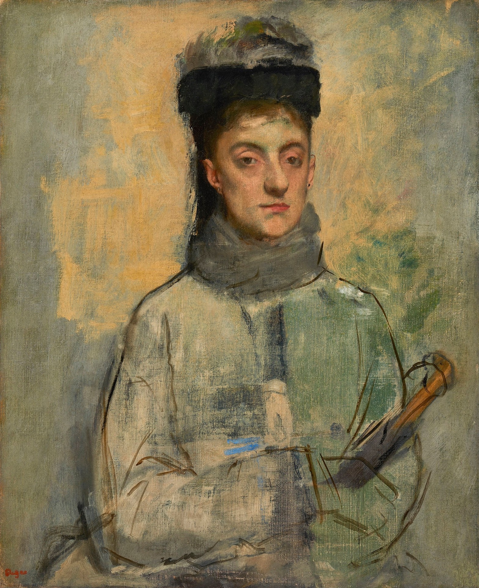 Woman with an Umbrella (Berthe Jeantaud) - by Edgar Degas