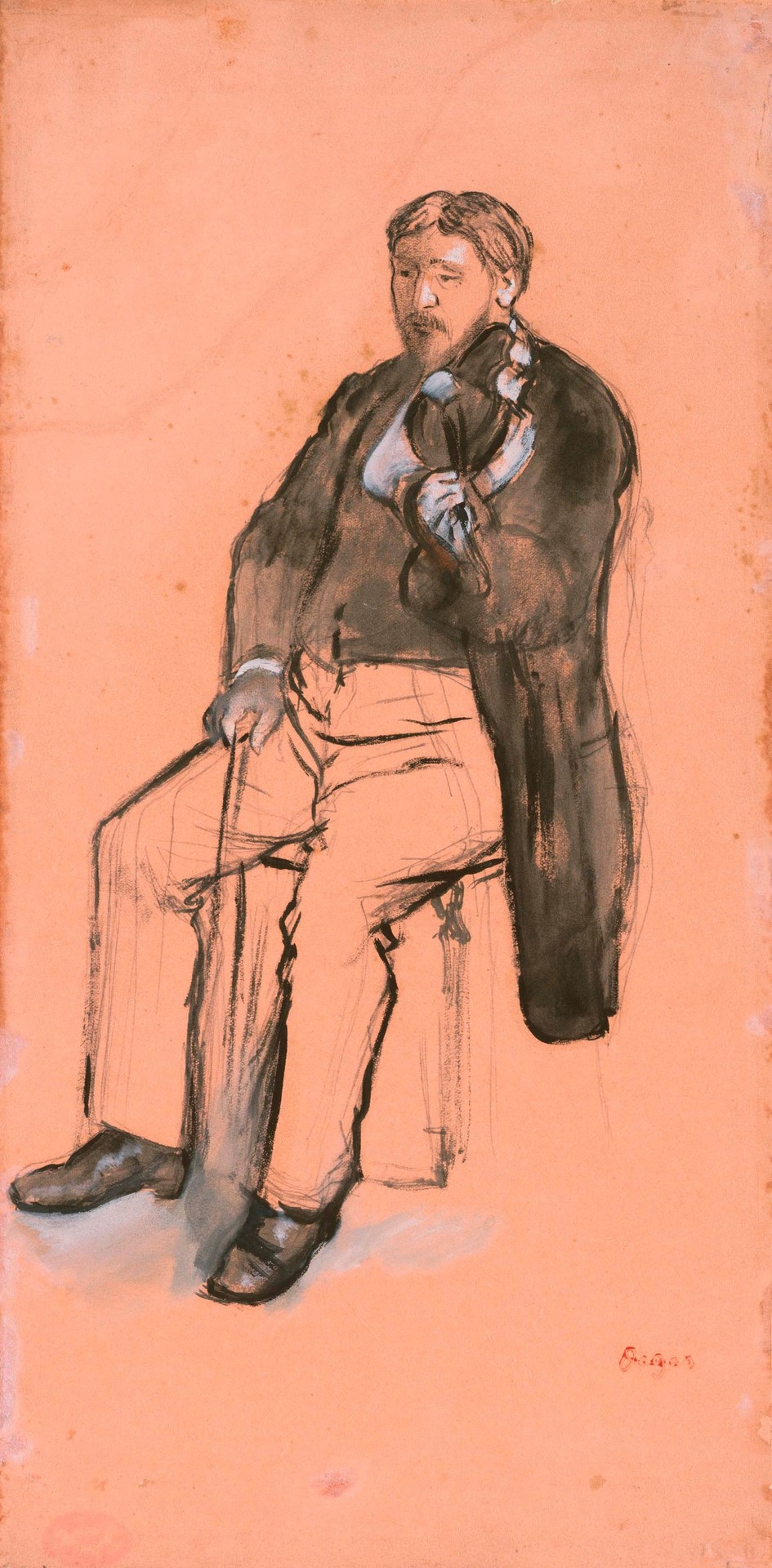 Seated Violin Player - by Edgar Degas