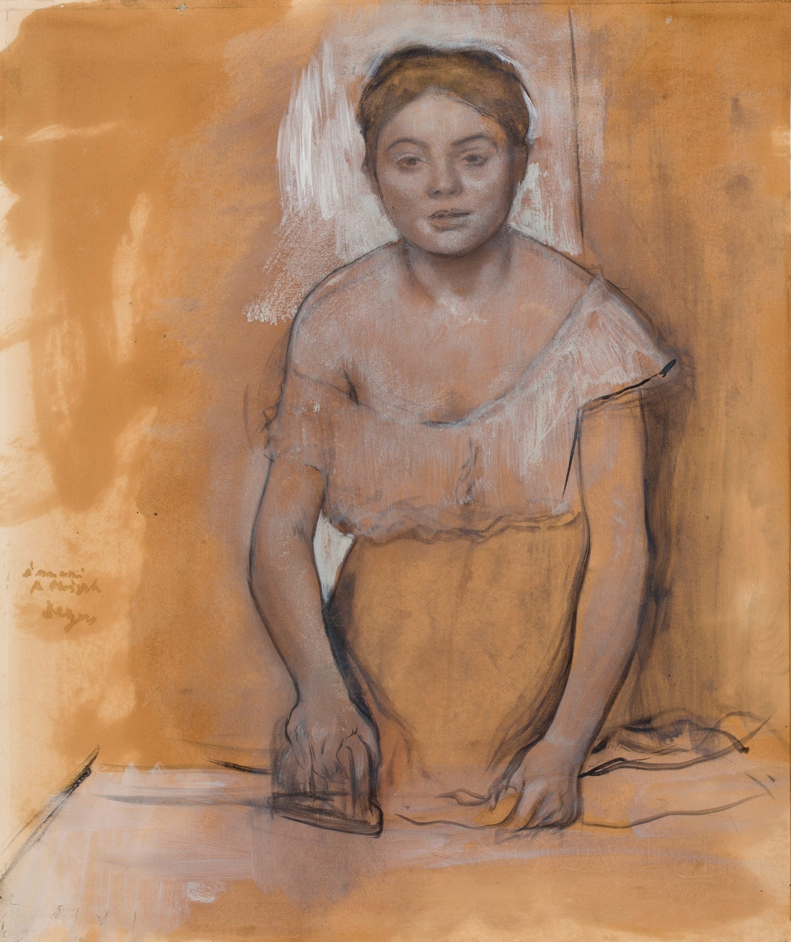 The Laundress - by Edgar Degas