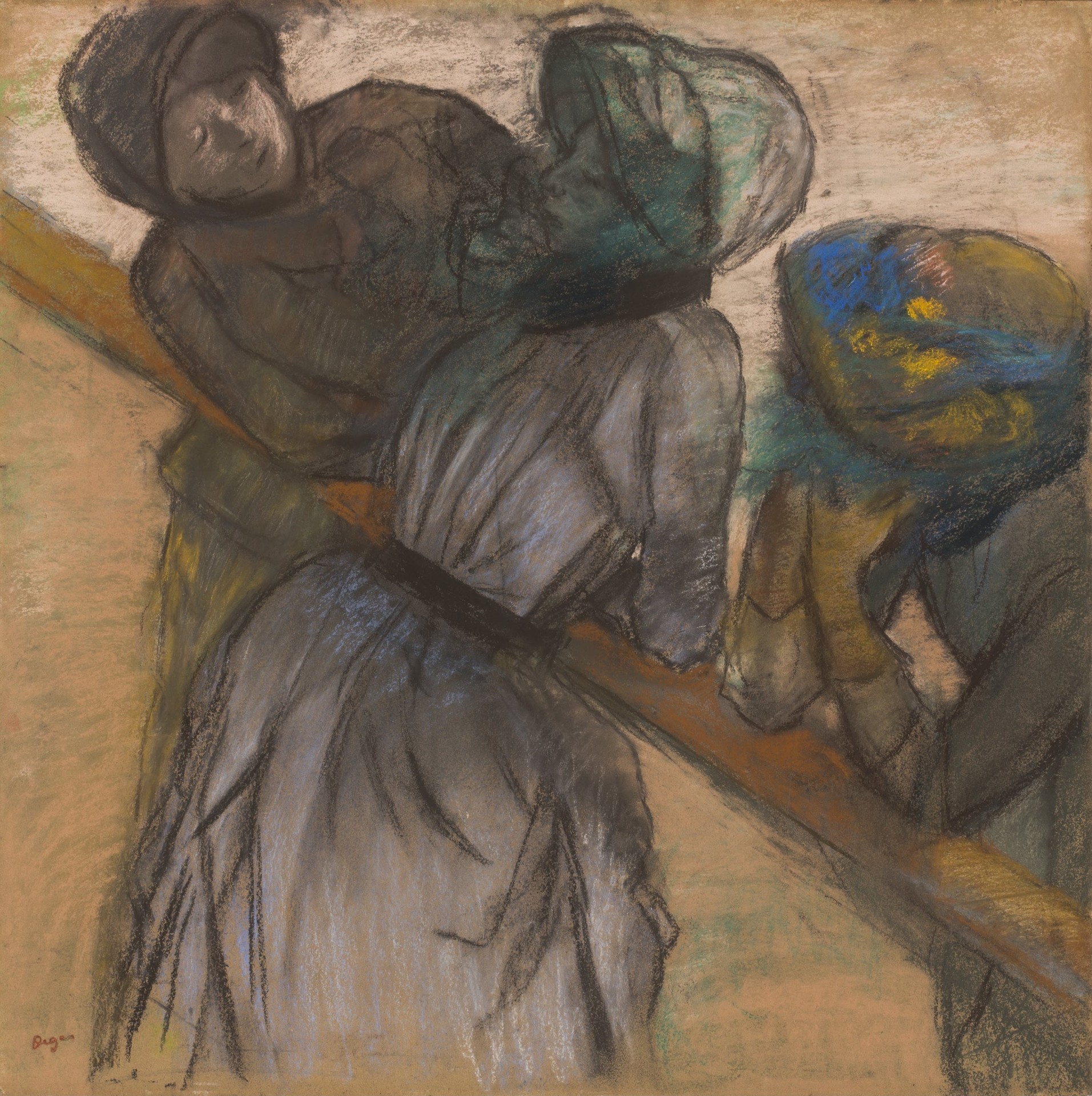 Conversation at the Racetrack - by Edgar Degas