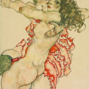 Two Women Embracing - by Egon Schiele