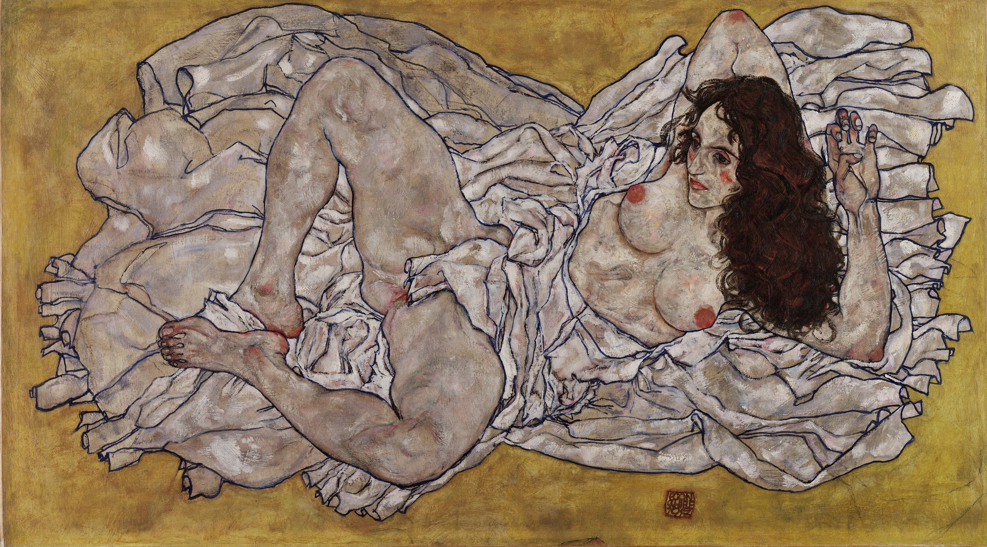 Reclining Woman - by Egon Schiele
