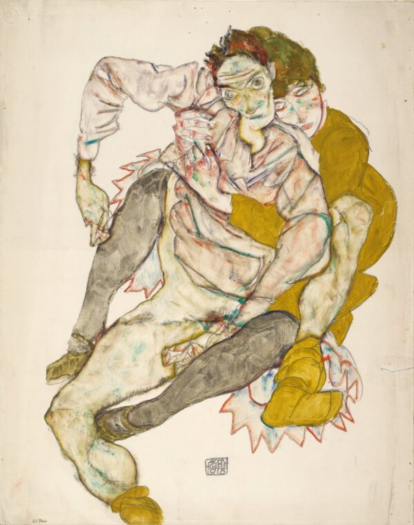 Seated Couple, 1915 - by Egon Schiele