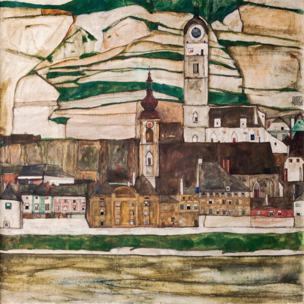 Stein on the Danube, Seen from the South (Large) - by Egon Schiele