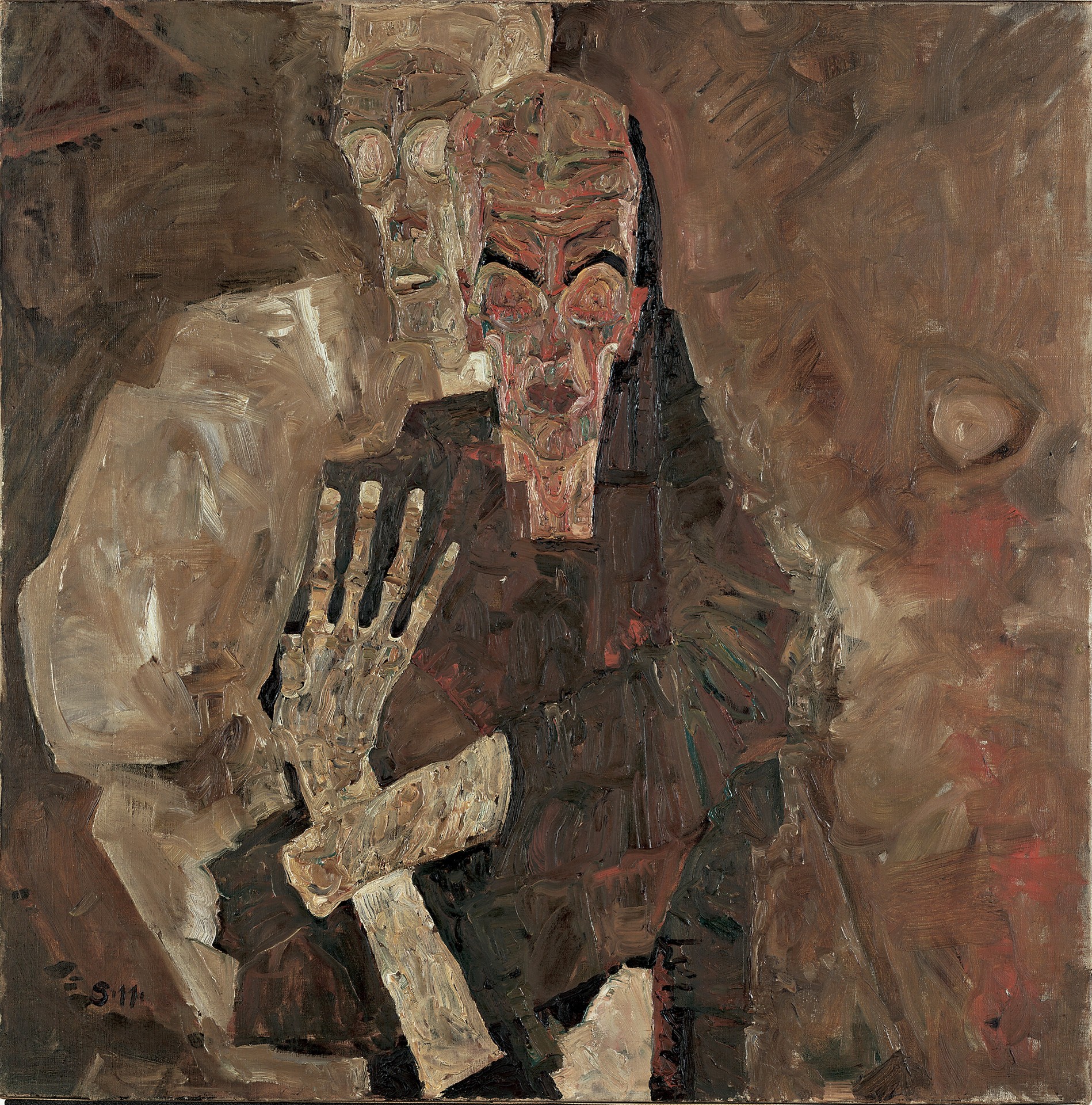 Self-Seer II (Death and Man) - by Egon Schiele