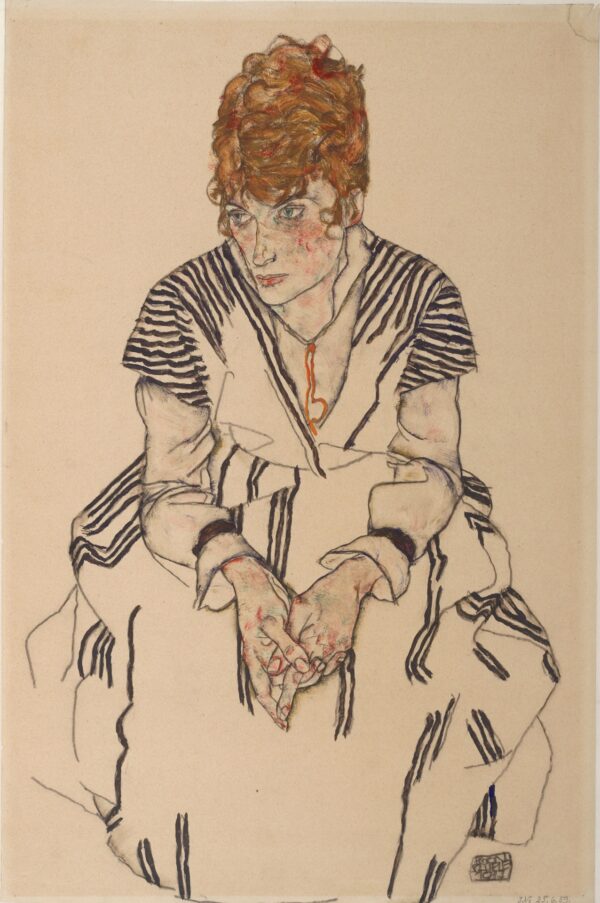 Portrait of the Artist's Sister-in-Law, Adele Harms, 1917 - by Egon Schiele
