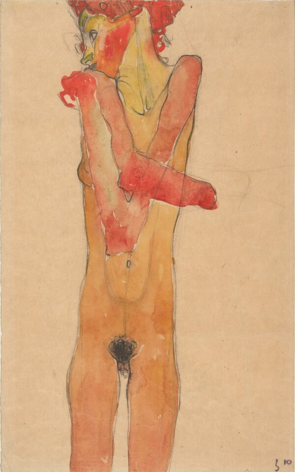 Girl Nude with Folded Arms, 1910 - by Egon Schiele