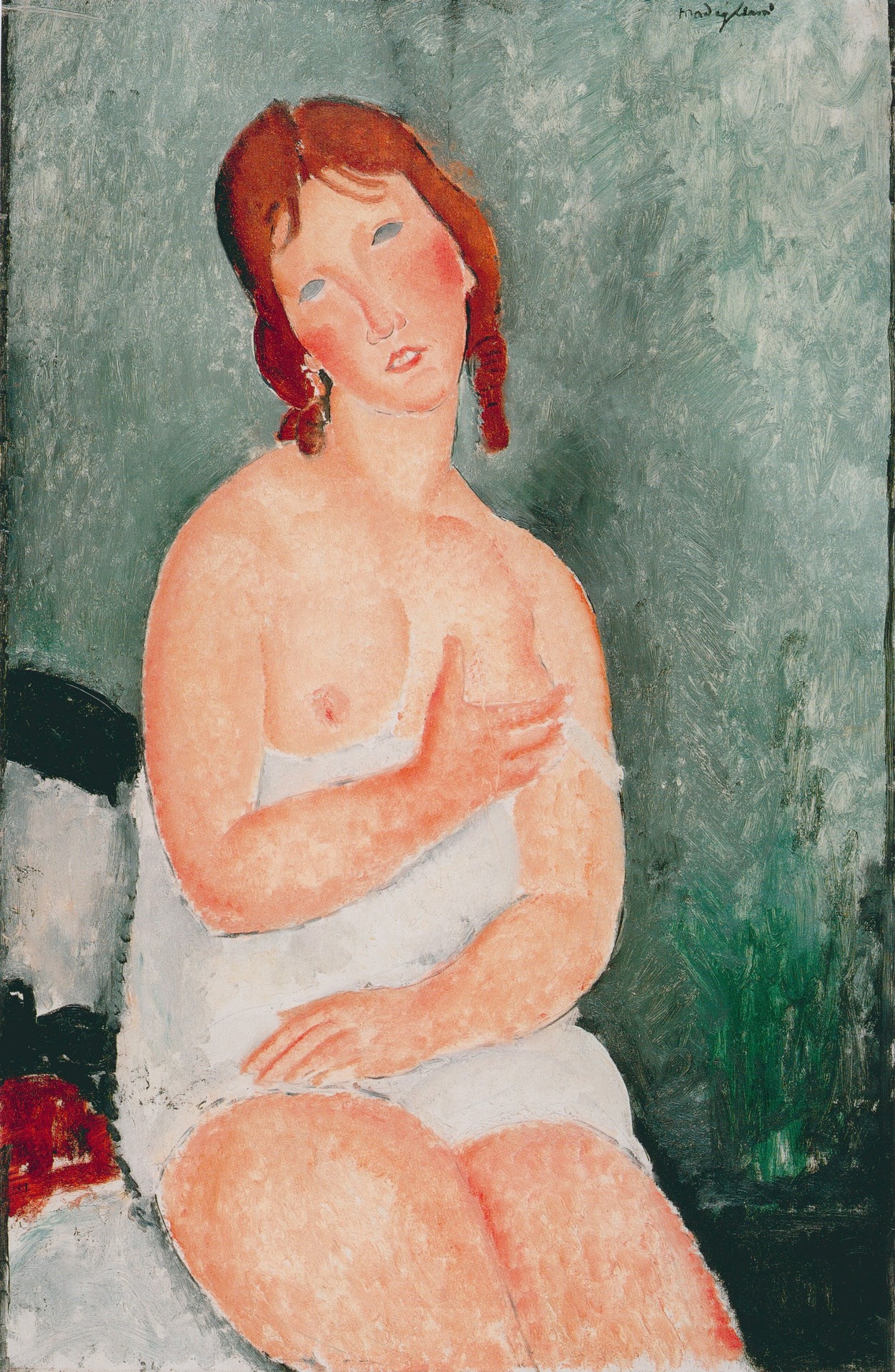 Young Woman in a Shirt, 1918 - by Amedeo Modigliani