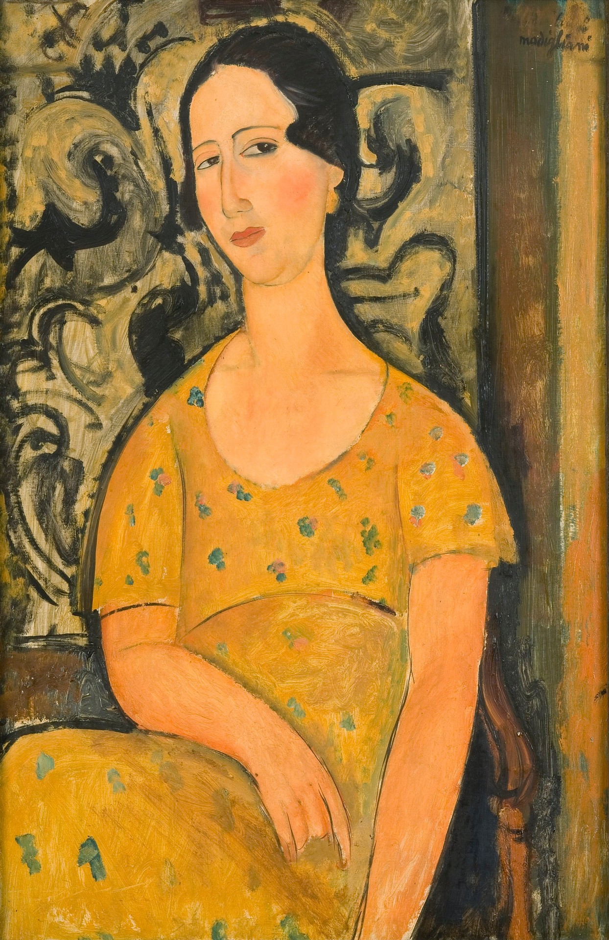 Woman in a Yellow Dress - by Amedeo Modigliani