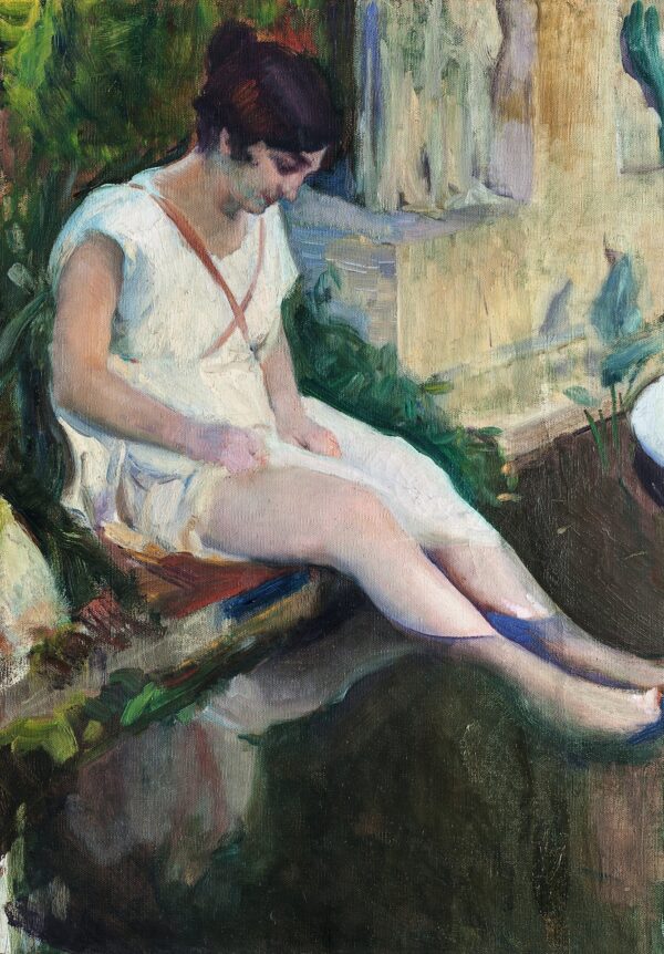 At the Pool in the Artist's Garden - by Joaquin Sorolla