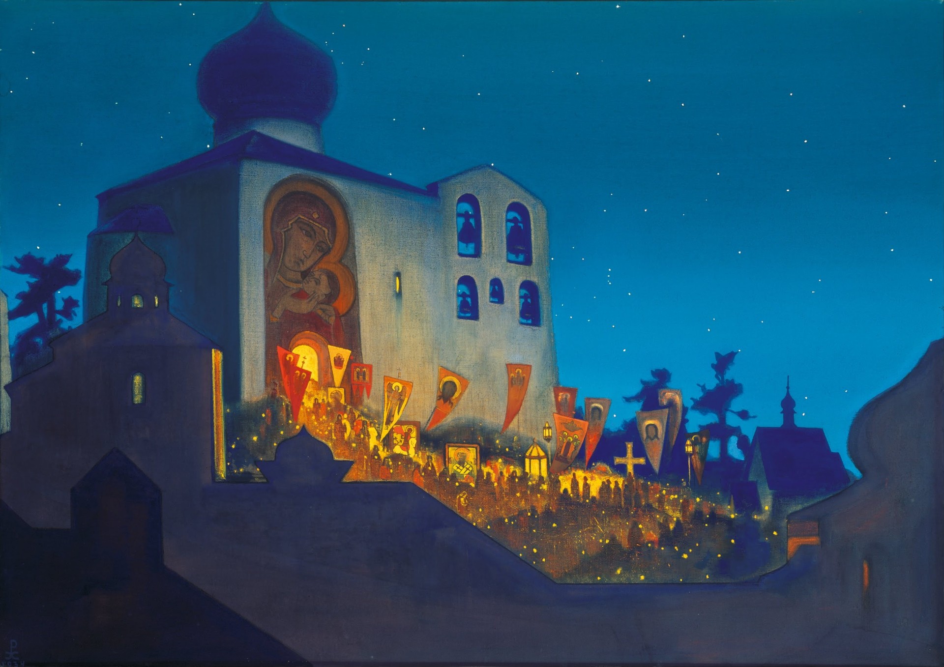 The Heavenly Forces are Serving with us invisibly (Easter Night) - by Nicholas Roerich