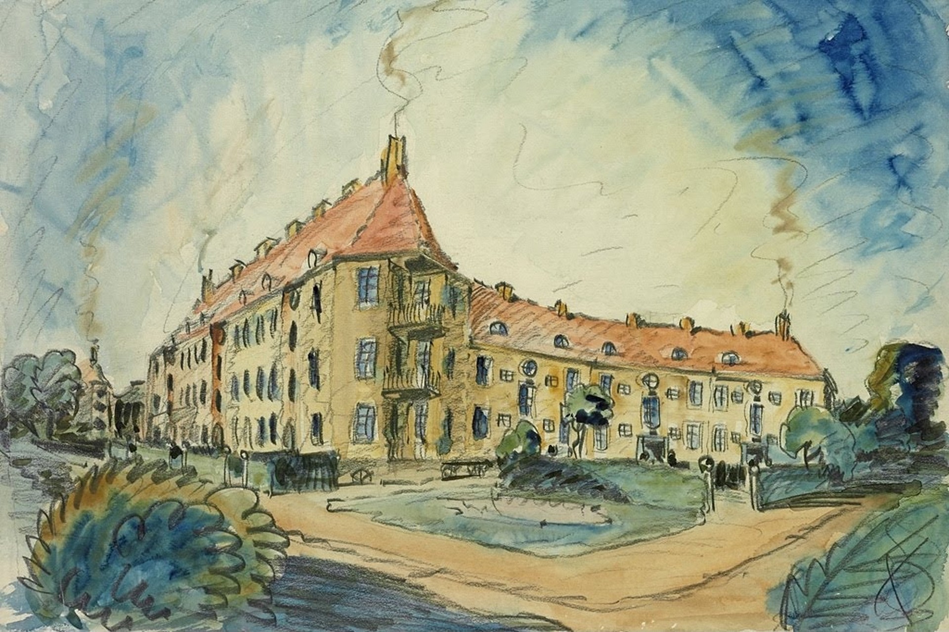 Colour Row Painting - by Architect Hans Scharoun