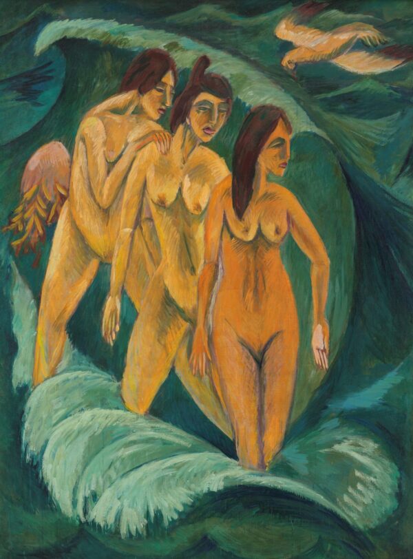 Three bathers - by Ernst Ludwig Kirchner