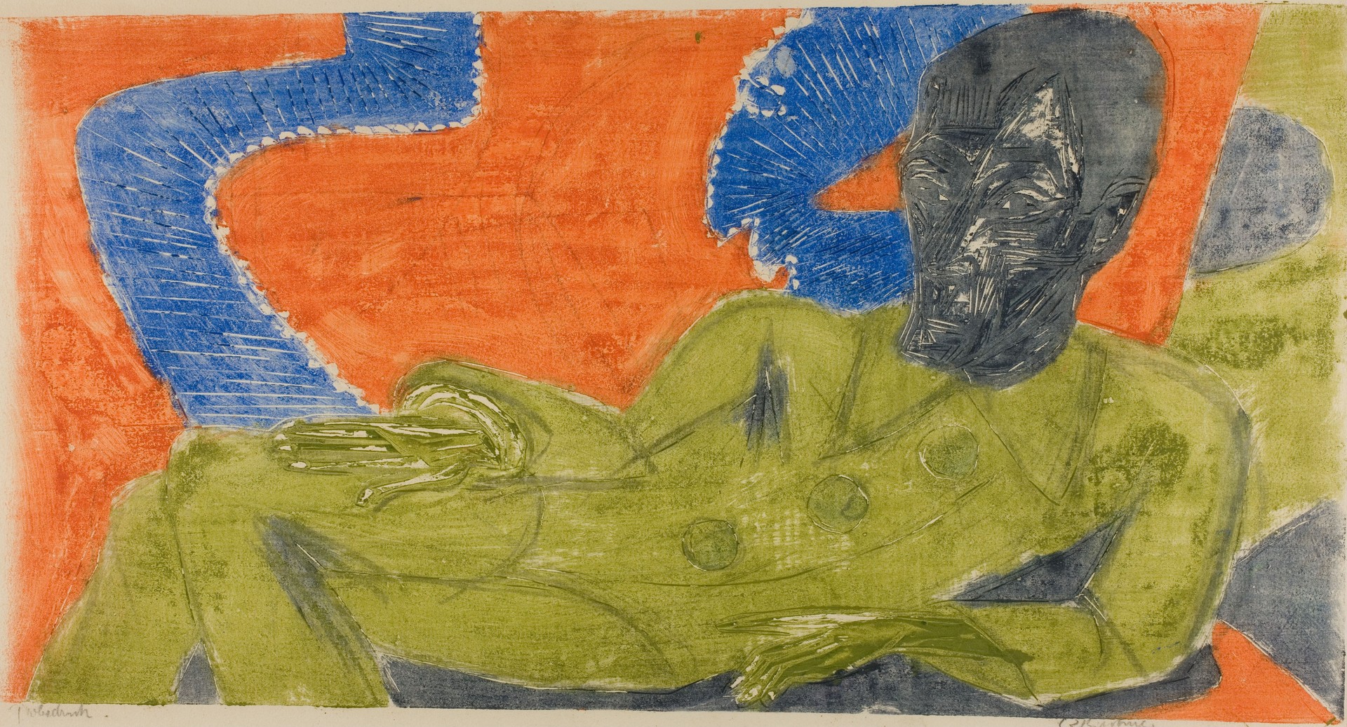 Portrait of Otto Mueller - by Ernst Ludwig Kirchner