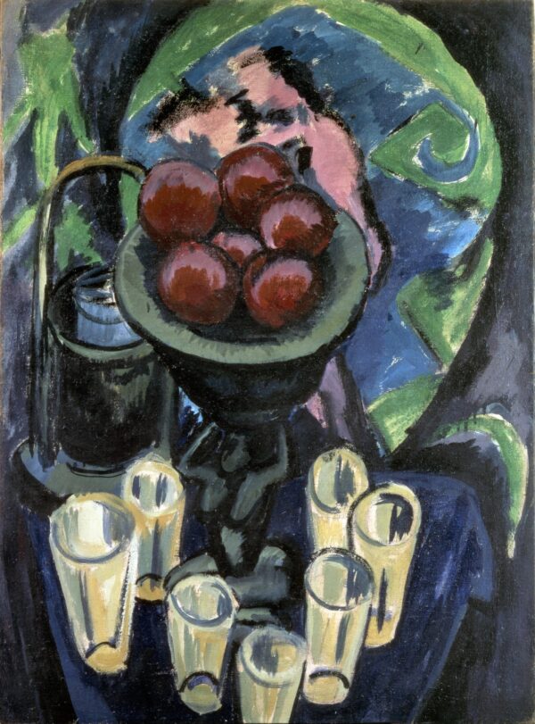 Still Life with Glasses - by Ernst Ludwig Kirchner