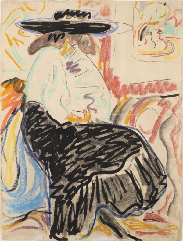 Seated Woman in the Studio - by Ernst Ludwig Kirchner