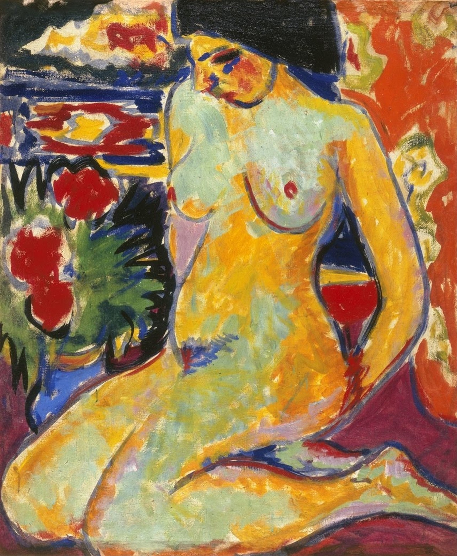 Nude (Portrait of Dodo) (verso) - by Ernst Ludwig Kirchner
