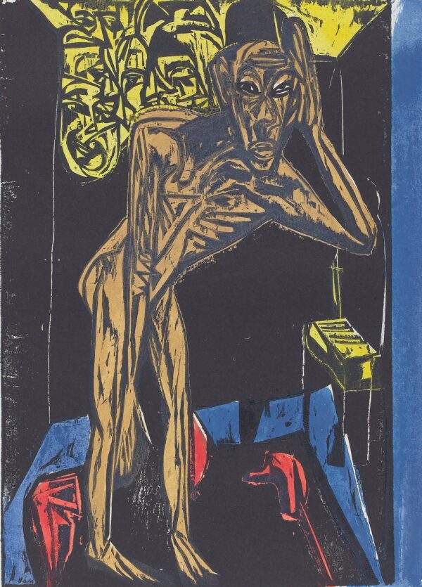 Peter Schlemihls wundersame Geschichte: Schlemihl in der Einsamkeit des Zimmers (Peter Schlemihl's Wondrous Story: Schlemihl in the Solitude of His Room) - by Ernst Ludwig Kirchner