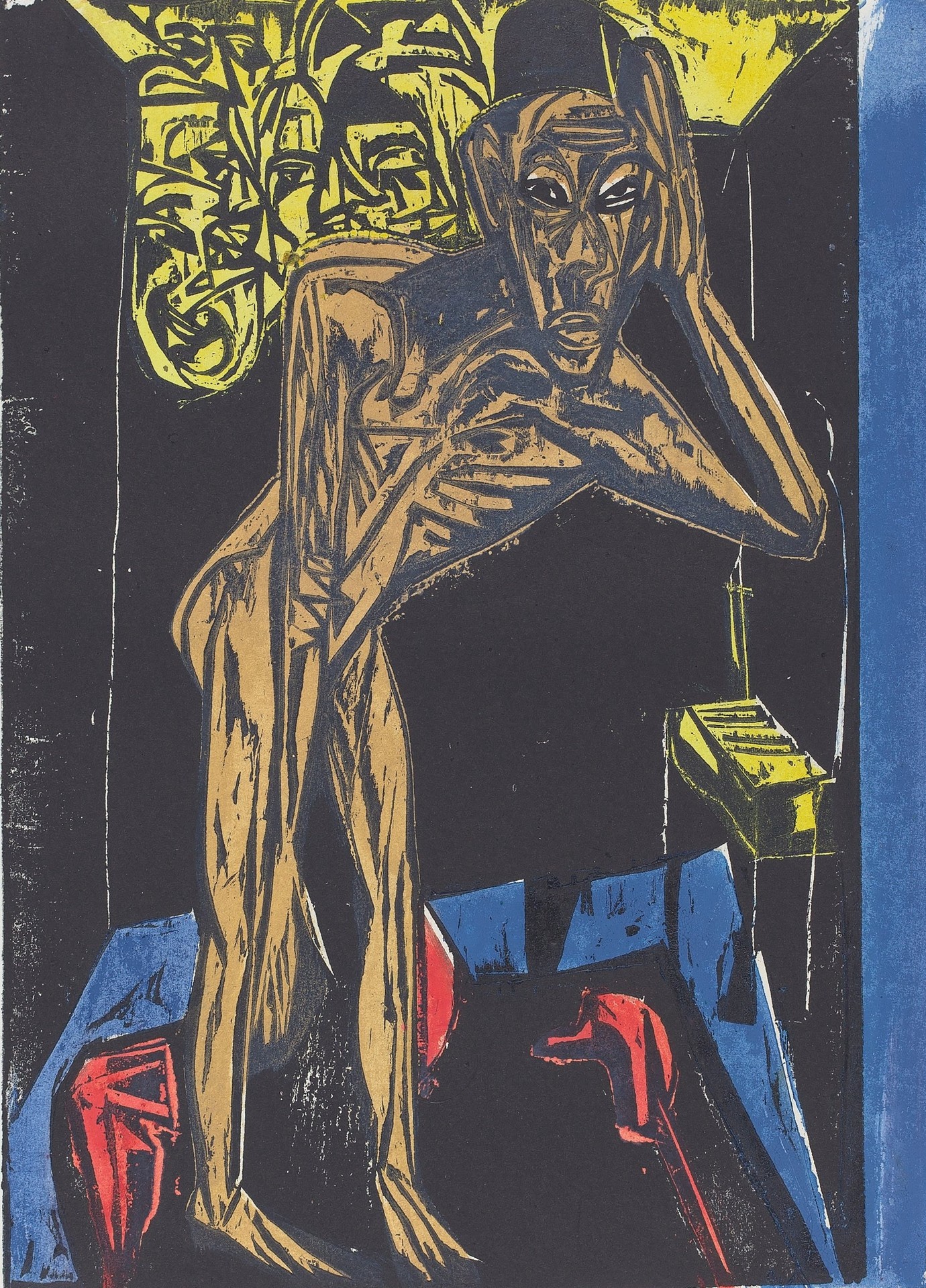 Peter Schlemihls wundersame Geschichte: Schlemihl in der Einsamkeit des Zimmers (Peter Schlemihl's Wondrous Story: Schlemihl in the Solitude of His Room) - by Ernst Ludwig Kirchner