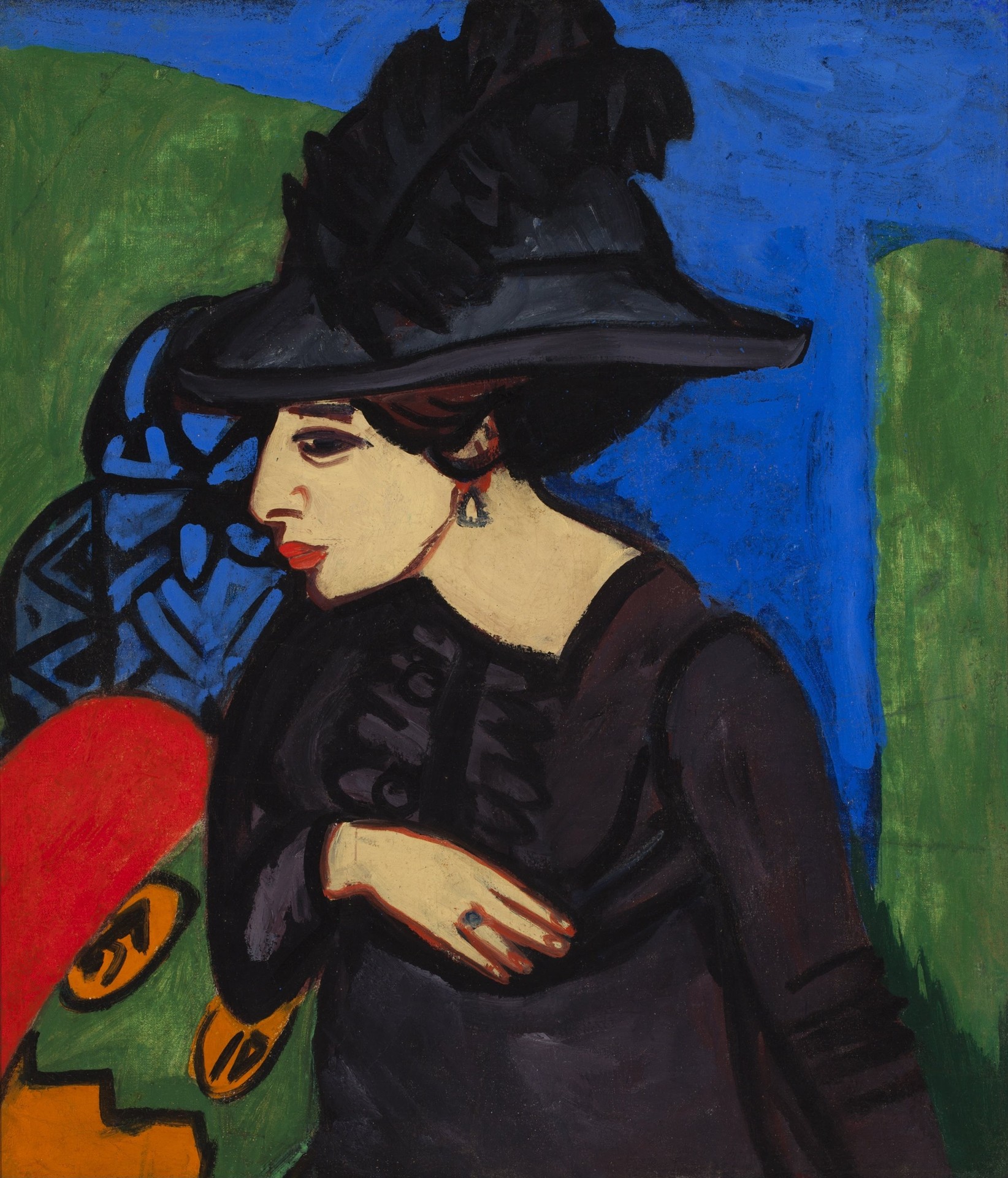 Dodo with a Feather Hat (Dodo mit Federhut) - by Ernst Ludwig Kirchner