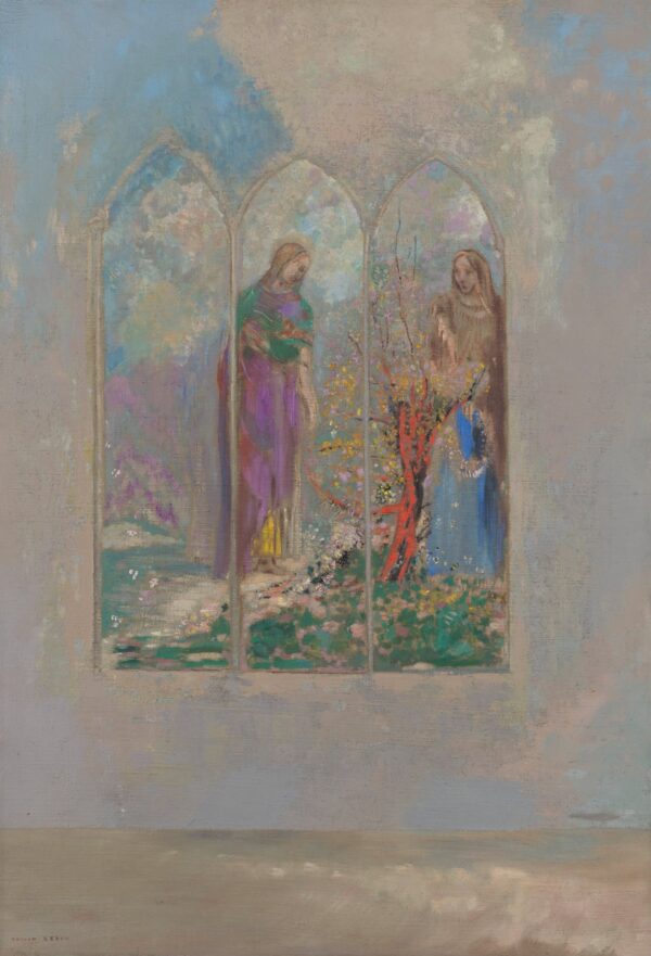 Devotion near a Red Bush - by Odilon Redon