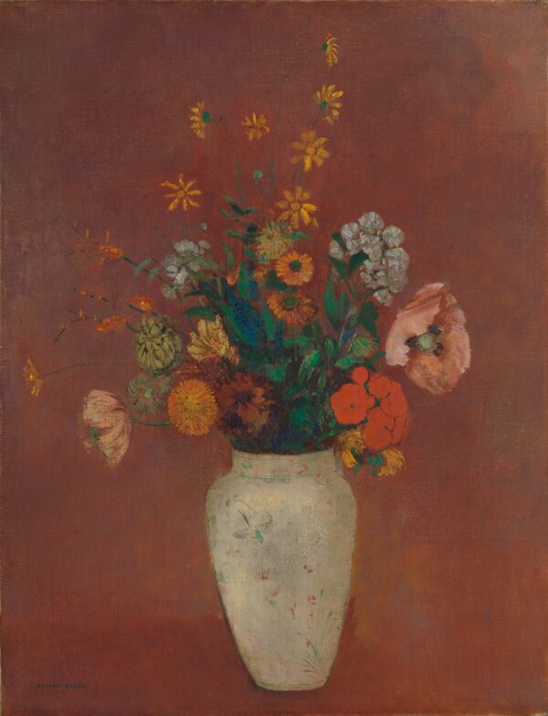 Bouquet in a Chinese Vase - by Odilon Redon