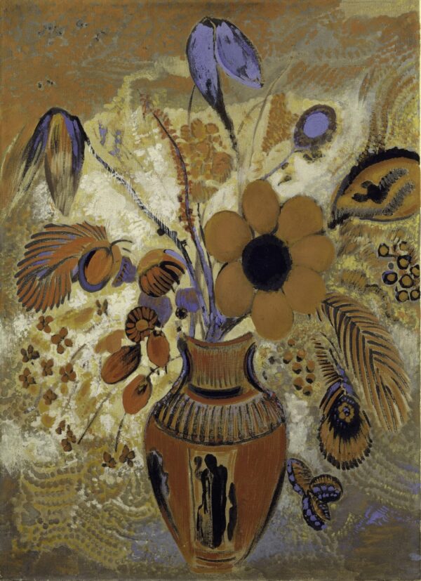 Etruscan Vase with Flowers - Odilon Redon