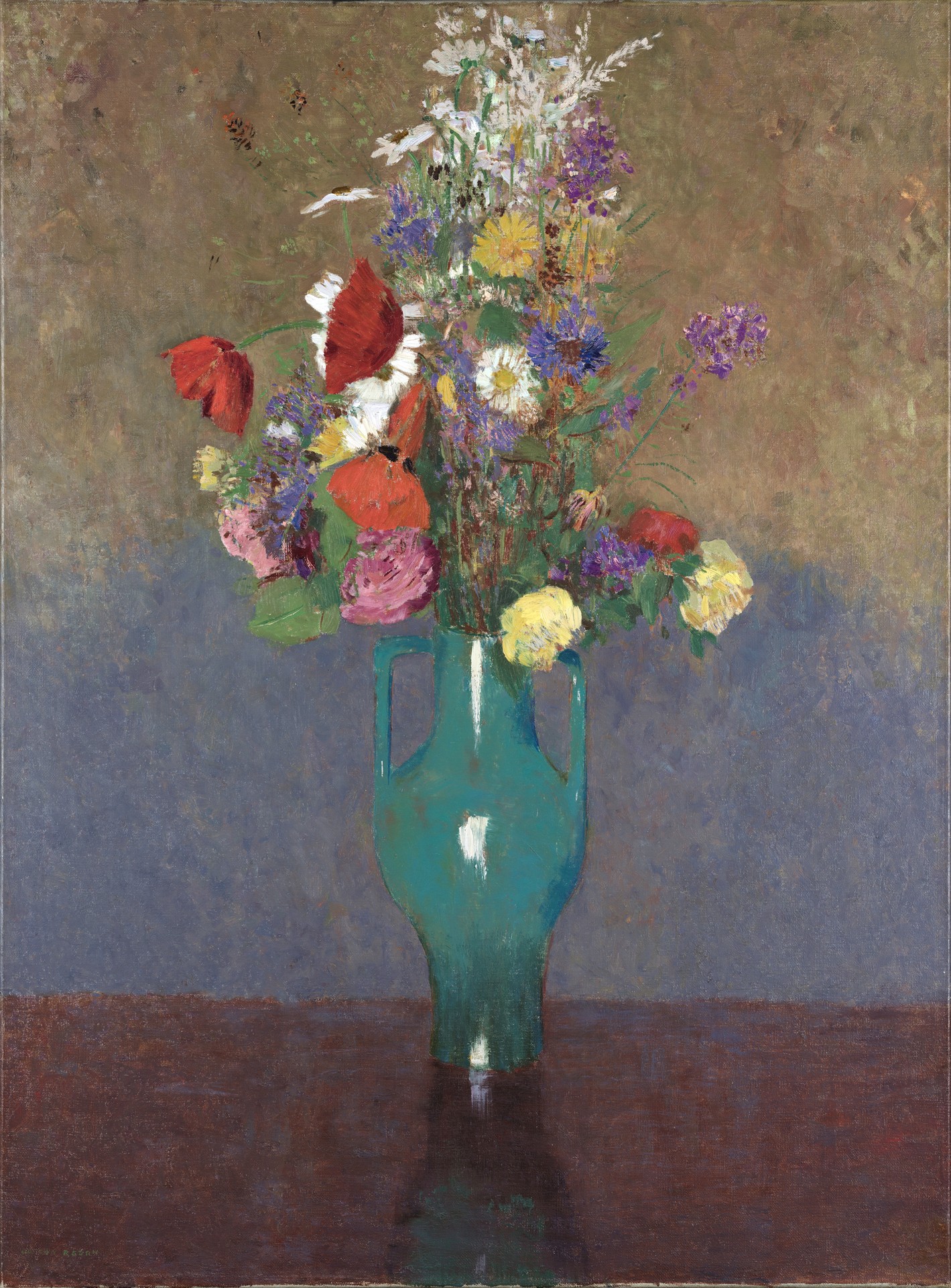 The Green Vase (Le vase vert) - by Odilon Redon