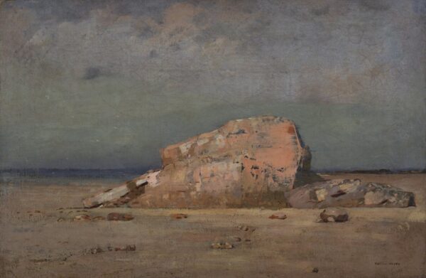 A Rose-colored Rock - by Odilon Redon