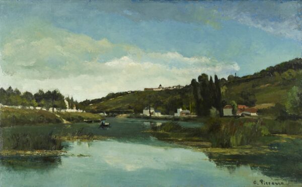 The Marne at Chennevières - by Camille Pissarro
