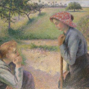 Two Young Peasant Women - by Camille Pissarro