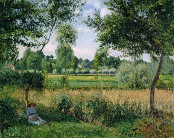 Morning Sunlight Effect, Eragny - by Camille Pissarro