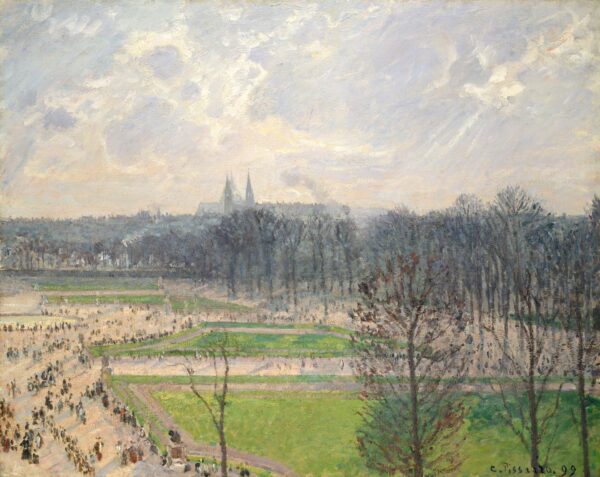 The Garden of the Tuileries on a Winter Afternoon - by Camille Pissarro