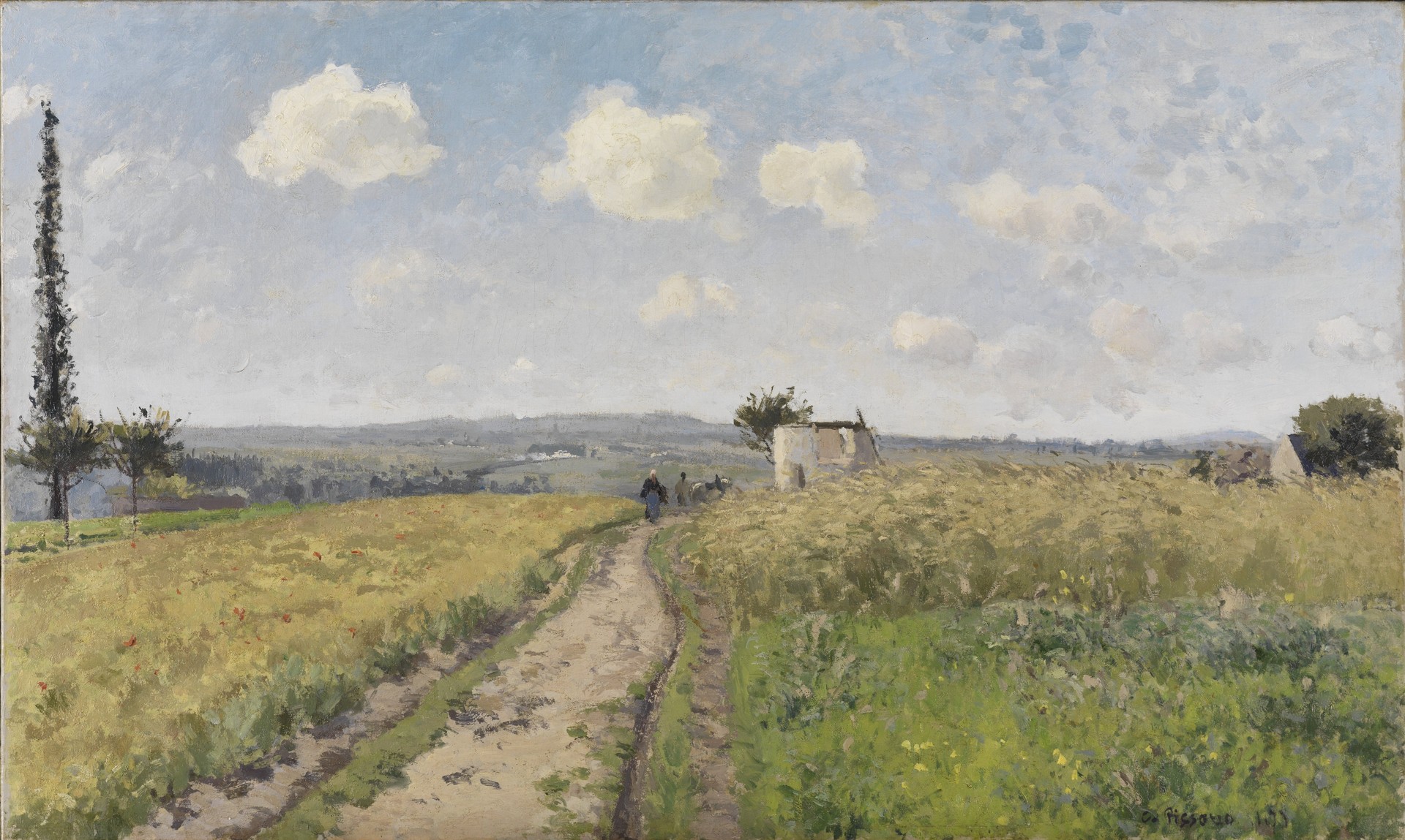 June Morning at Pontoise - by Camille Pissarro