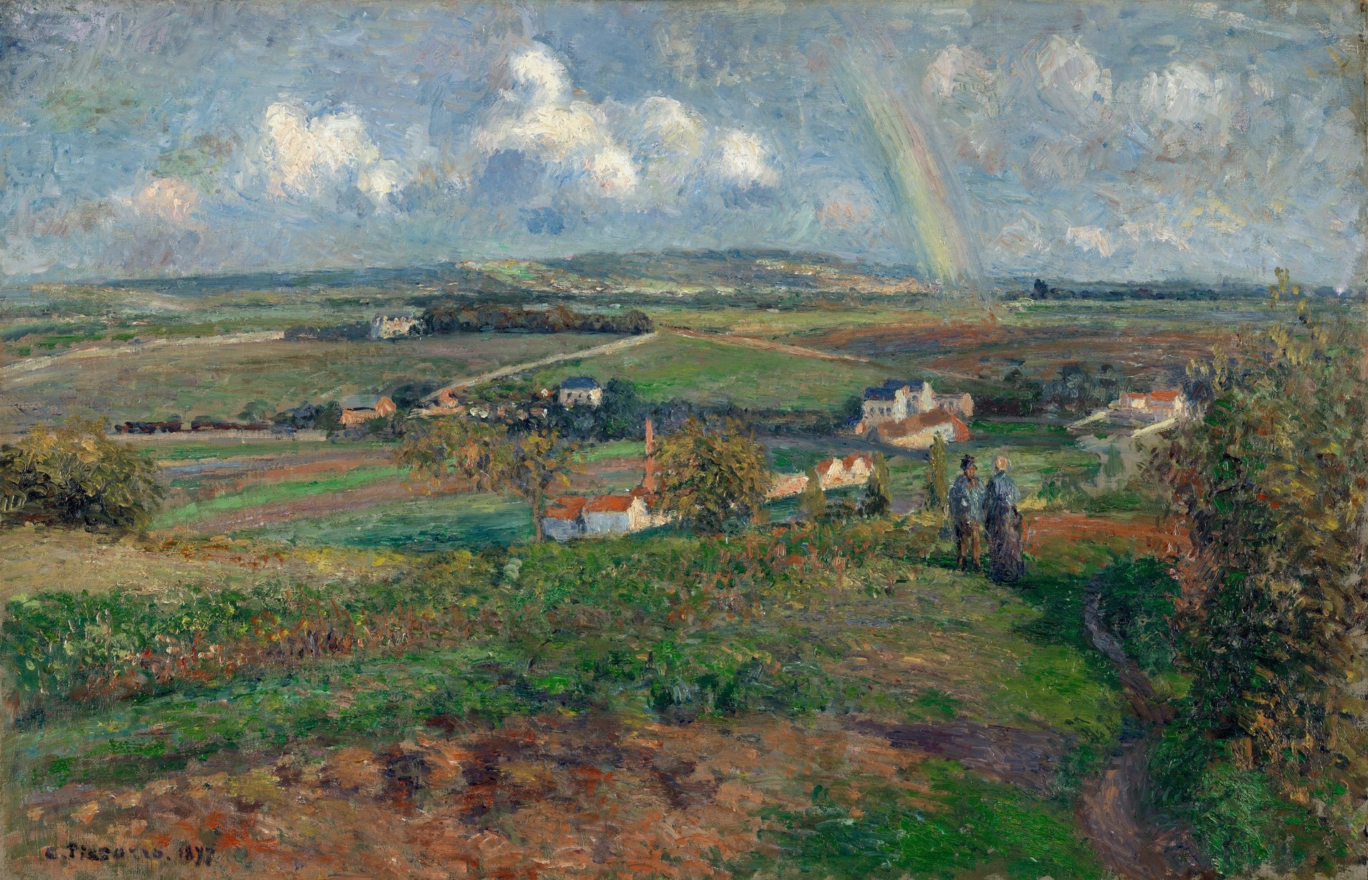 The rainbow, Pontoise - by Camille Pissarro
