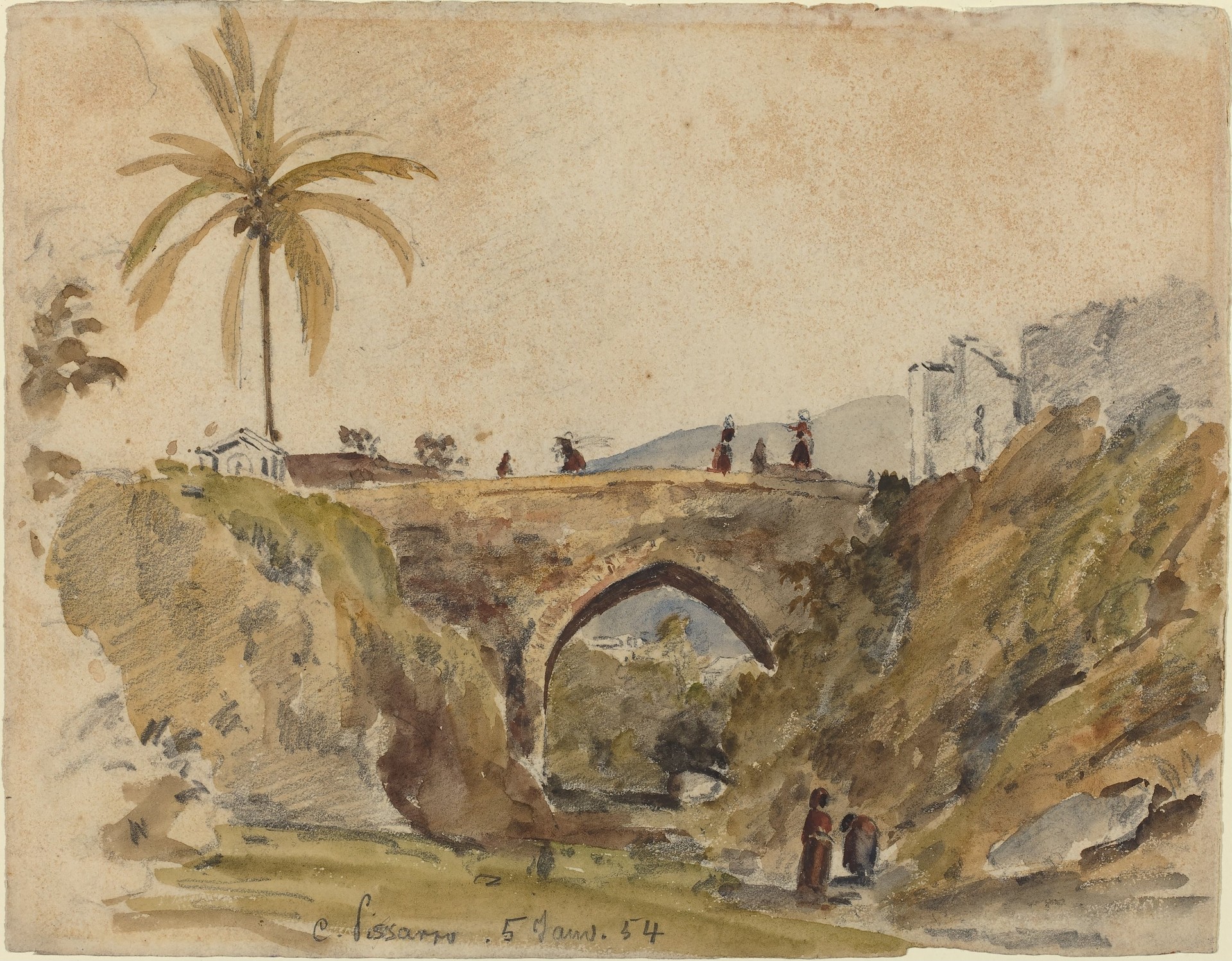Bridge at Caracas - by Camille Pissarro
