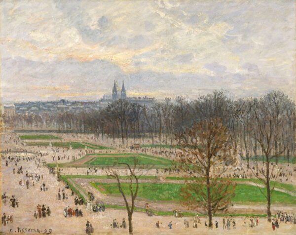The Garden of the Tuileries on a Winter Afternoon - by Camille Pissarro