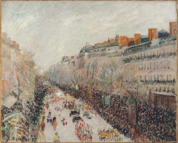 Mardi Gras on the Boulevards - by Camille Pissarro