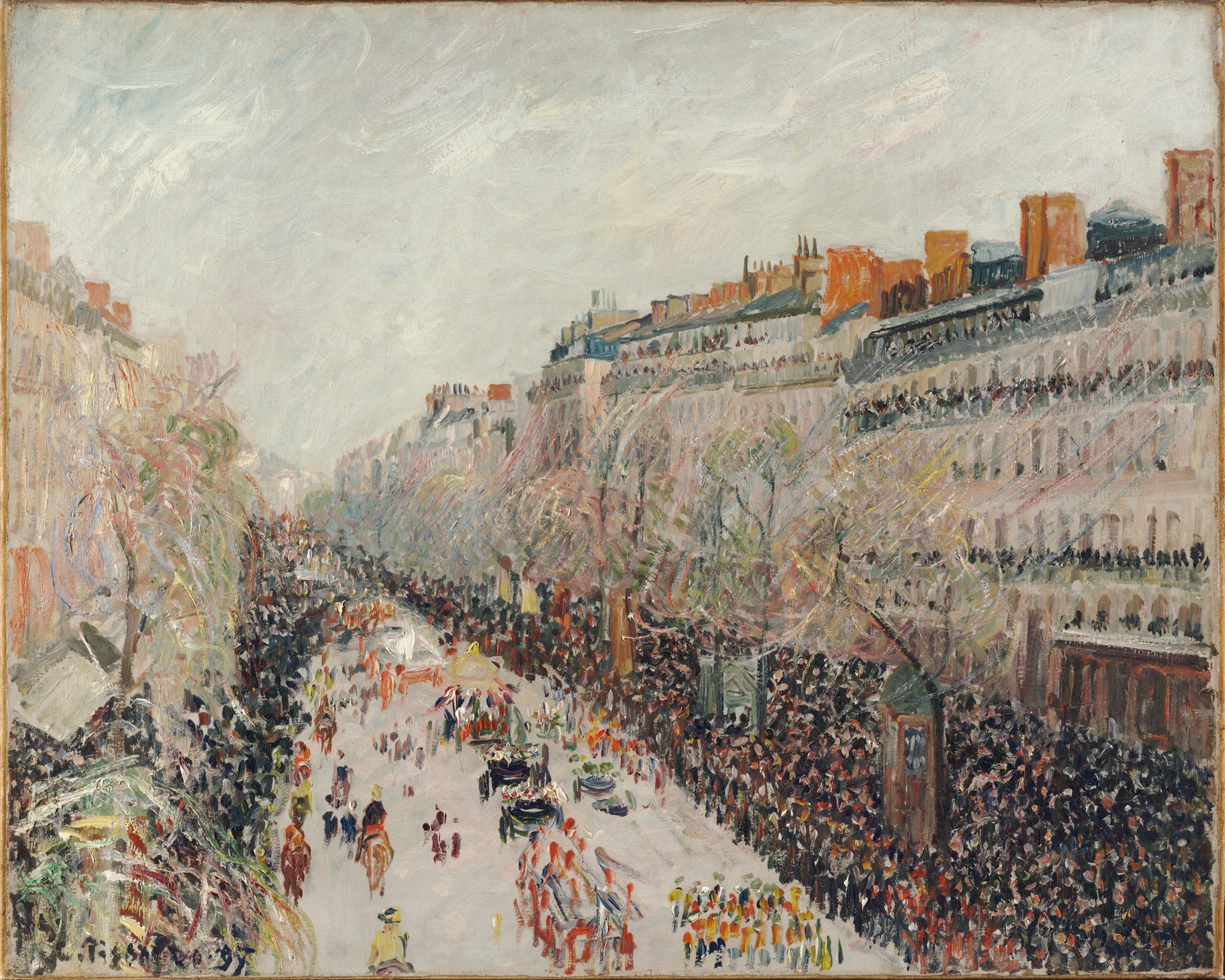 Mardi Gras on the Boulevards - by Camille Pissarro