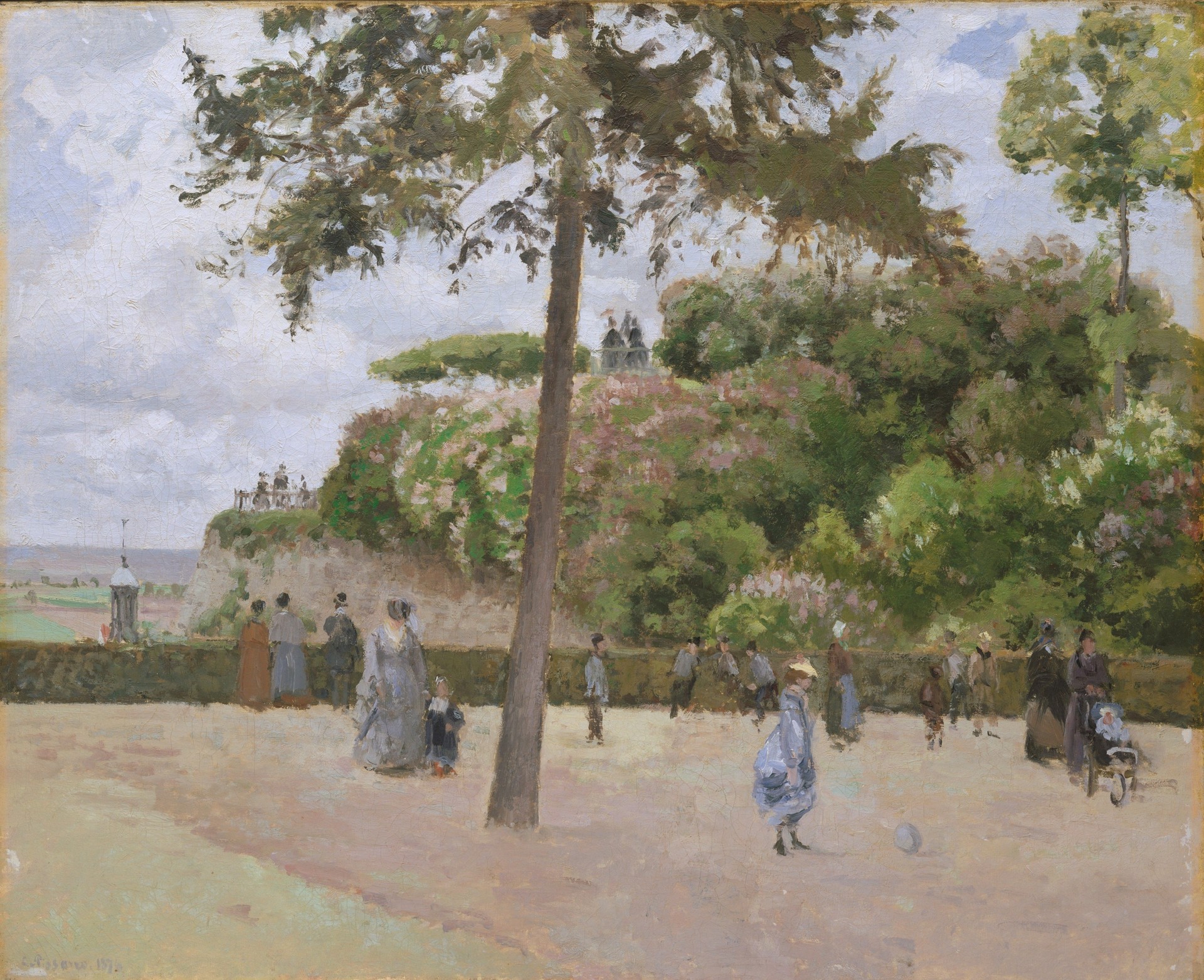 The Public Garden at Pontoise - by Camille Pissarro