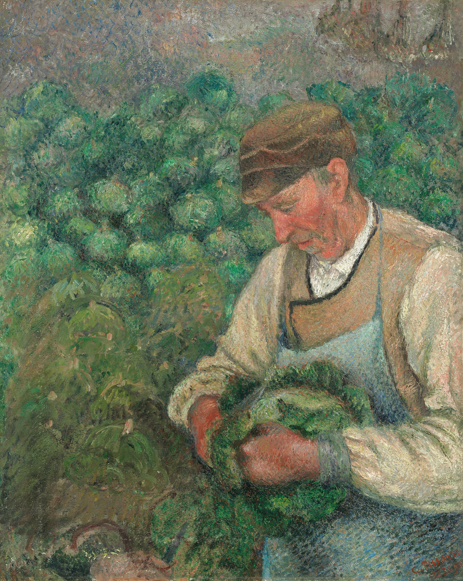 The Gardener - Old Peasant with Cabbage - by Camille Pissarro