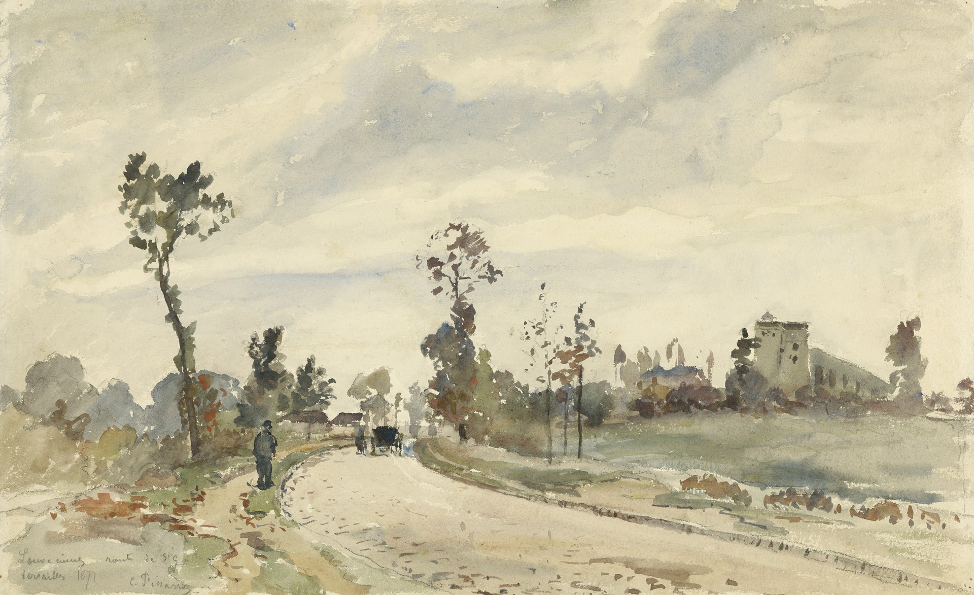 Louveciennes, Route de Saint-Germain - by Camille Pissarro