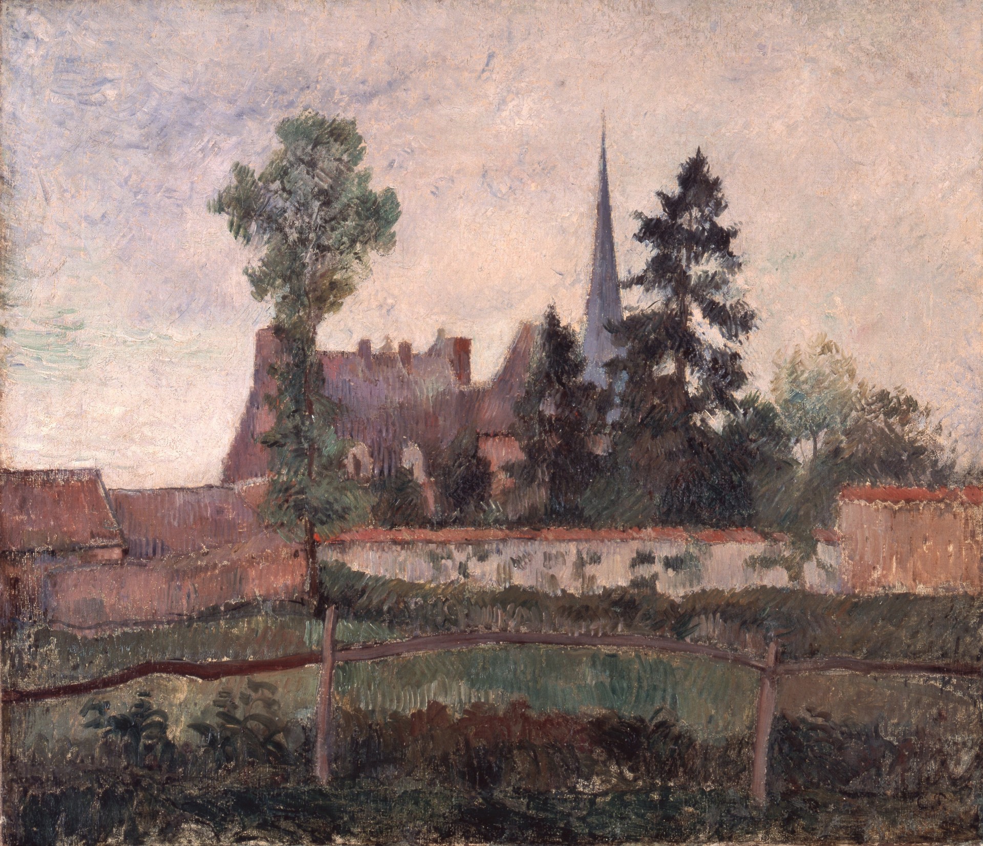 The Church and the Farm at Eragny - by Camille Pissarro