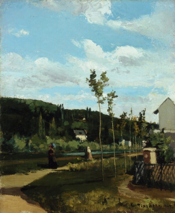 Strollers on a Country Road, La Varenne-Saint-Hilaire - by Camille Pissarro