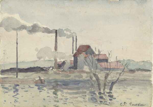 Factory on the Oise at Pontoise - Camille Pissarro