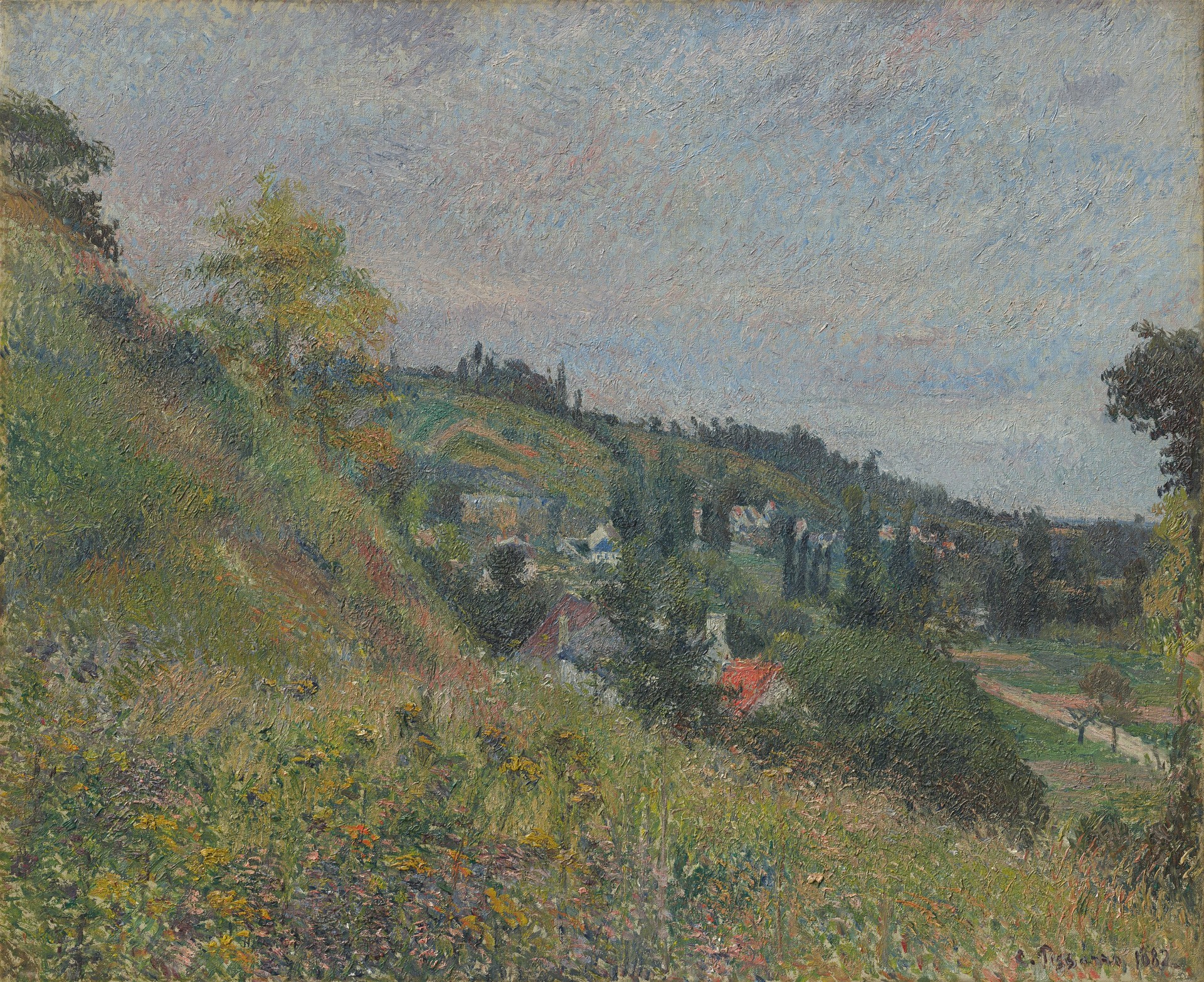 The Hills at Le Chou, Pontoise - by Camille Pissarro