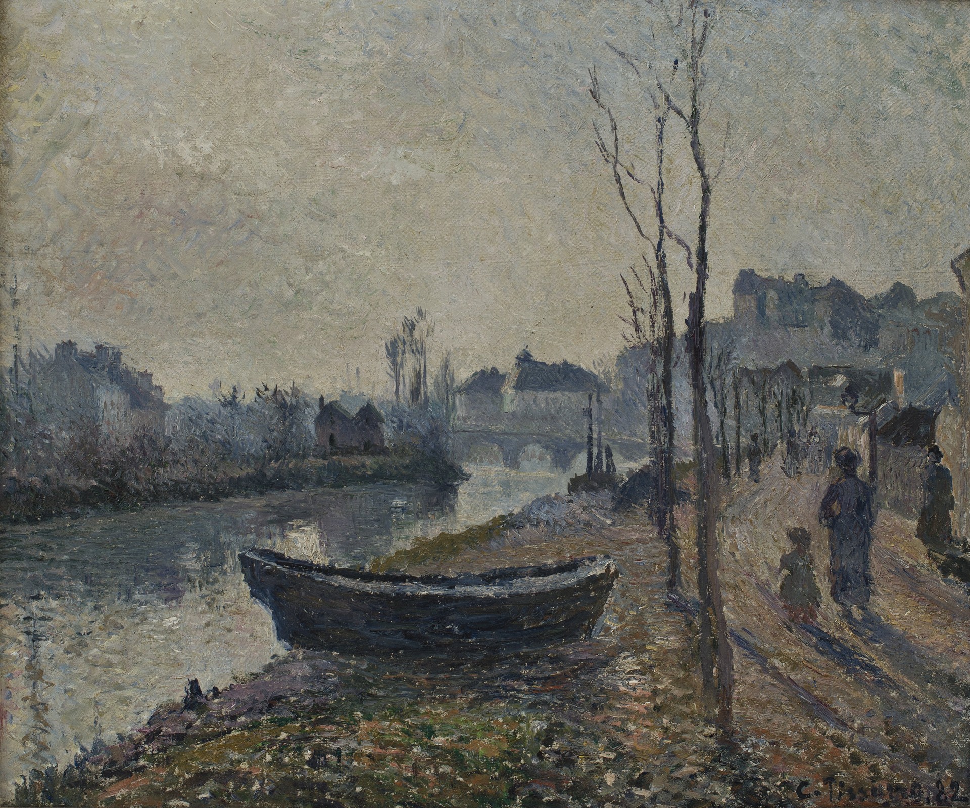 Quai du Pothuis bord de l'Oise - by Camille Pissarro