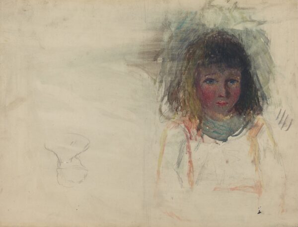 The Artist's Son Georges (verso) - by Camille Pissarro