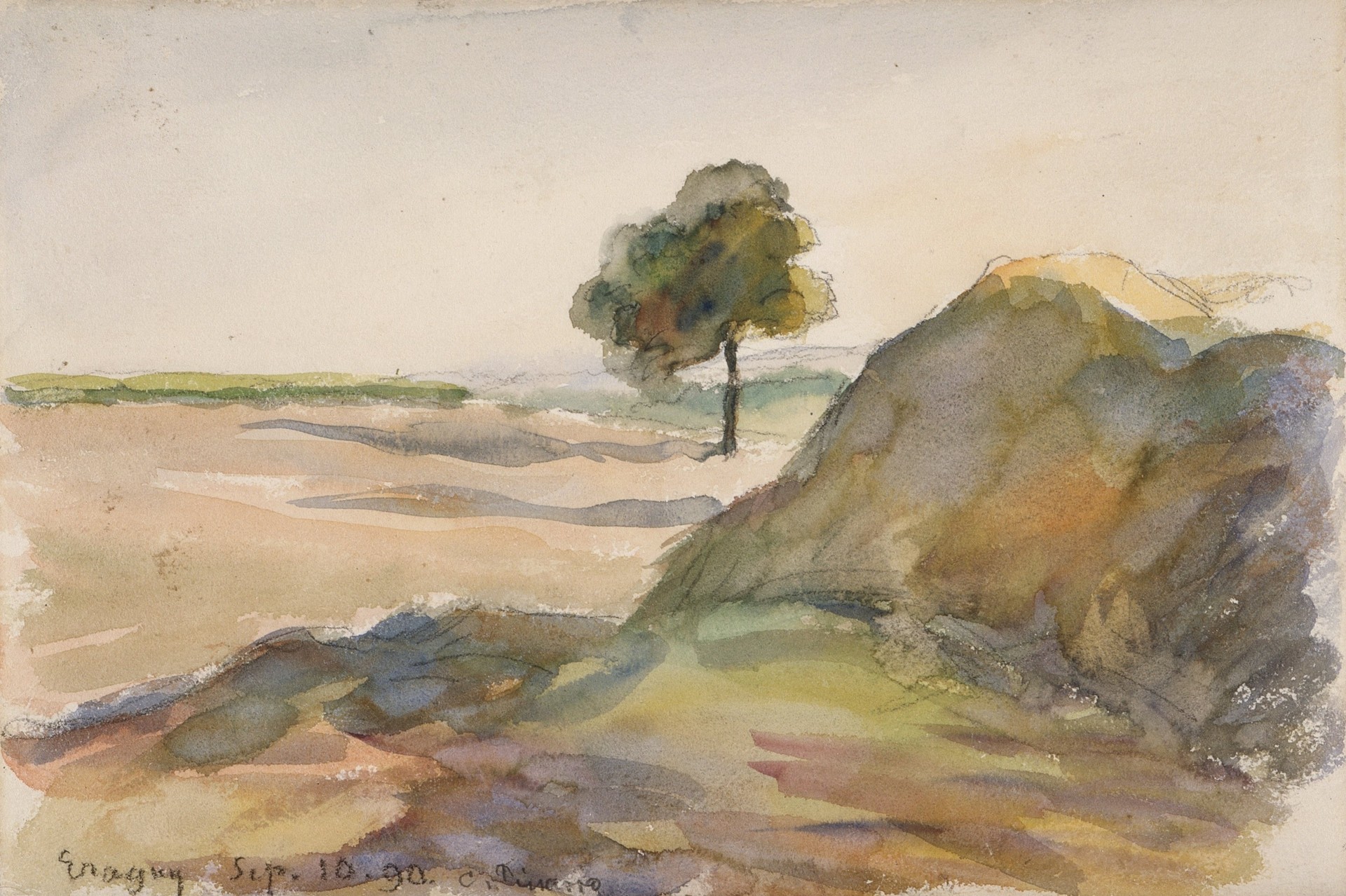 Paysage (Eragny) - by Camille Pissarro