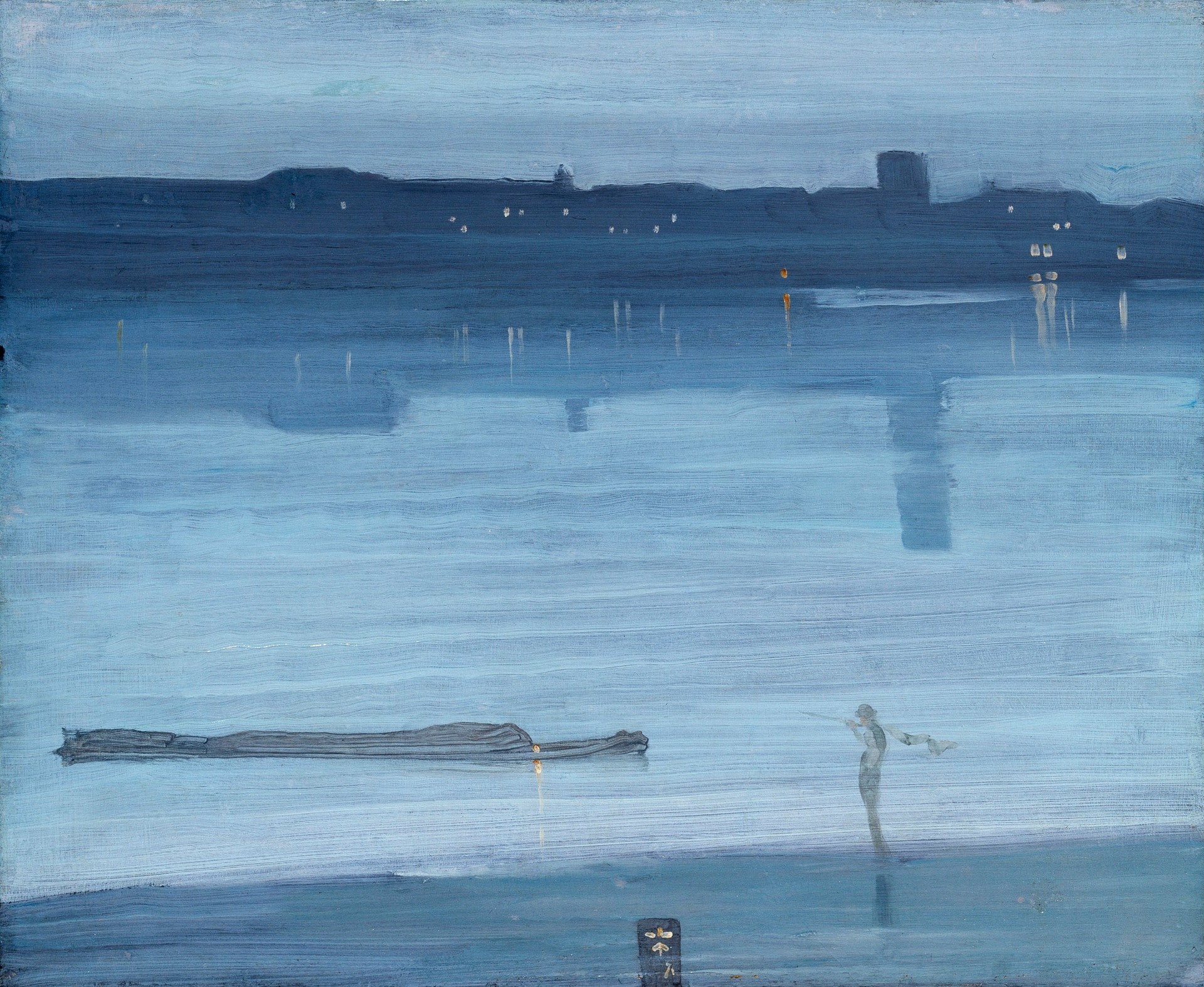 Nocturne: Blue and Silver - Chelsea - by James Abbott McNeill Whistler